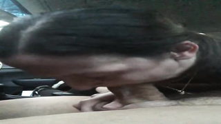 Insane honey got facefucked in the van like never before, in the middle of the day