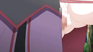 Man Rod liking brown-haired is getting poked from the back while givng a blow-job to her beau