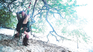 Alternative dolls SHIBARI - outdoor public kinbaku cord have fun act with tatted TEENIES - restrain bondage