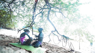 Alternative dolls SHIBARI - outdoor public kinbaku cord have fun act with tatted TEENIES - restrain bondage