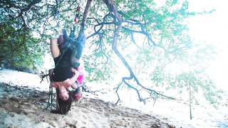 Alternative dolls SHIBARI - outdoor public kinbaku cord have fun act with tatted TEENIES - restrain bondage