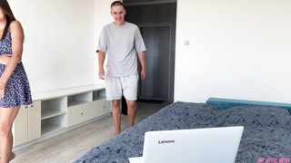 Wifey Nearly Caught Cuckold On Her Spouse With A Computer Tormentor Part 1