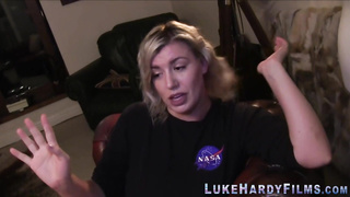 Brit whore point of view fellating Luke Hardy