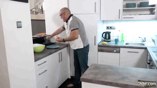 Young fuck-a-thon honey with giant all-natural bosoms is smashed gonzo by granddad