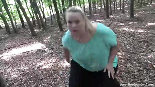 Round platinum-blonde with a yam-sized arse is deepthroating jizz-shotgun and getting torn up in the nature