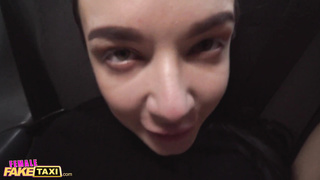 Damsel Faux Cab Driver and her gf handle bday boy to a hard-core 3some