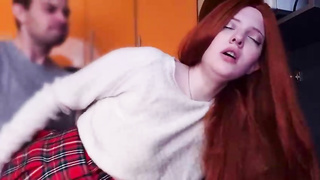 Crimson haired honey was hired as a maid and concluded up getting porked in the kitchen