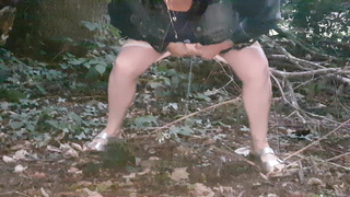 Slut pissing in public sexy