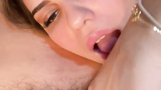 my greatest homie's gf rested on my lap and i couldn't stand against and put my salami in her throat