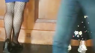 Babe in bar sexy legs 2