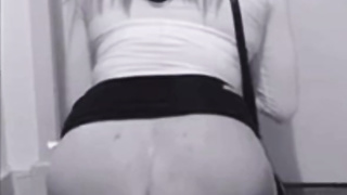 Little British whore bounce on a glass dildo