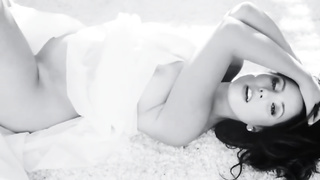 Beautiful brown-haired is groaning from elation while frolicking with herself in front of the camera