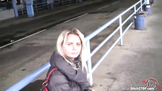 Cockslut STOP - Light-Haired Czech COUGAR smashed in camper