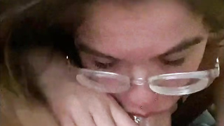 POINT OF VIEW nerdy nubile deepthroats and is given very first facial cumshot (nearly taps out