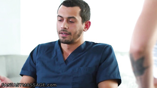 Wild ash-blonde is getting her muff munched before having assfuck romp with her splendid masseuse