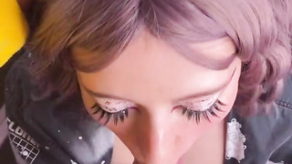 TikTok Tart Deepthroat Man-Meat And Get Jism On Her Face / POINT OF VIEW Oral Pleasure - CyberlyCrush