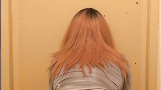 British babe gets a fucking machine used on her ass