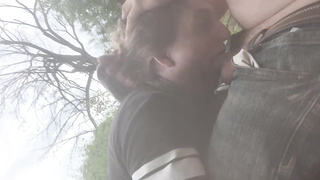 Plump, inexperienced dark haired is providing a deep dt to a crazy fellow, in the woods