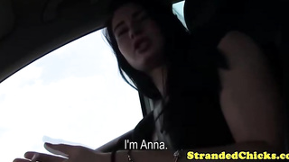 Infatuating, European dark haired has a nice grin on her face while getting her daily dosage of penetrate