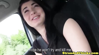 Infatuating, European dark haired has a nice grin on her face while getting her daily dosage of penetrate