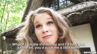 Pretty damsel in a crimson sundress is mildly gargling a random rock firm knob before getting poked