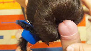 Hooded nymph got down on her knees to make her fresh paramour erupt from delectation