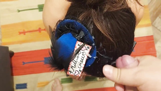 Hooded nymph got down on her knees to make her fresh paramour erupt from delectation