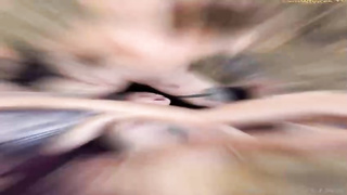 Crimson haired girl is having a ffm 3 way in the nature and tonguing some new jizz