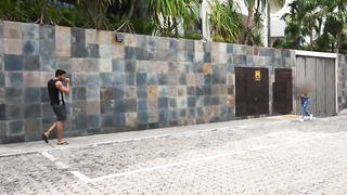 Venezuelan mega-slut embarked making out with a super-sexy stranger before they completed up having mischievous fuck-fest