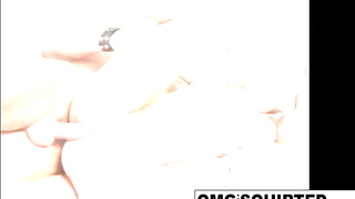 Puny jugged blondie is juggling up and down while pounding a shaved dude she luvs a bunch