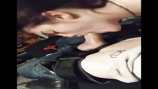 Fuckpole luving dark-haired is providing a deep fellatio to her fucking partner, while no one is observing