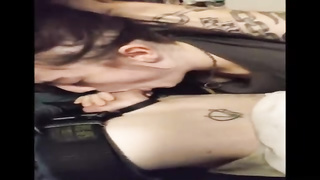 Fuckpole luving dark-haired is providing a deep fellatio to her fucking partner, while no one is observing