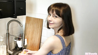 Sizzling and Powerful Hump in the Kitchen with a Lovely Kinky Unexperienced Gf Hiyouth