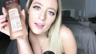 Miss Cassi is using a bunch of grease while toying with her massive melons on web cam