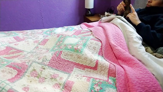 Playful dark haired is blowing a thick prick early in the morning, to make her paramour spunk