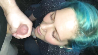 Promiscuous bbw who enjoys facial cumshot cum shots is inhaling a rock stiff man meat to get some