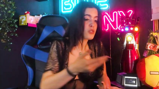 Superb looking dark haired is oftentimes posing and taunting in front of the camera, late at night