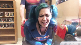 Ponytailed bbw, Cinnamon Anarchy is getting pummeled from the back, in front of the camera