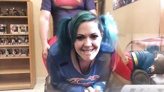 Ponytailed bbw, Cinnamon Anarchy is getting pummeled from the back, in front of the camera