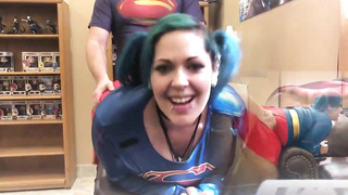 Ponytailed bbw, Cinnamon Anarchy is getting pummeled from the back, in front of the camera