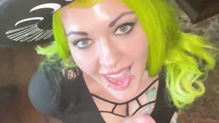 Cinnamon Anarchy is getting on all fours in front of her fresh paramour while deep throating his rock rock hard bone