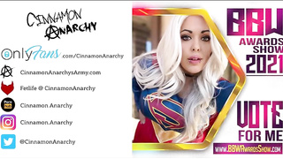 Round honey with blue hair, Cinnamon Anarchy is bellowing while railing a rock firm trouser snake