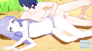 Miku and Shidou are having casual lovemaking in the nature, in the middle of the day