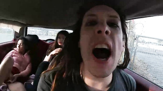 Diminutive dark-haired is about to have casual fuck-fest in a public place, in the late afternoon