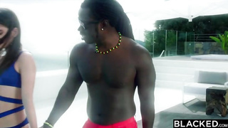 Superb looking dark-haired, Freya Stefany can't wait to have intercourse with a mischievous, black fellow