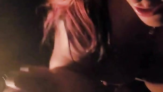 Lubed up Milf COUGAR attacks grizzly outdoors by the firepit