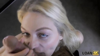 Blue- witnessed light-haired is willing to do anything to get the loan she despairingly needs