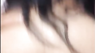 Frolic Brazilian dark haired is holding her gams stretched broad open while getting banged highly rock hard