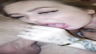 Epic light-haired female with tats is railing a rock rock-hard prick and liking it a pile