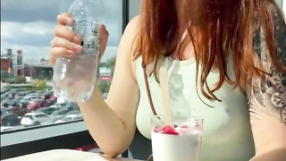 Public displaying and climax in the store vibro manage LeoKleo